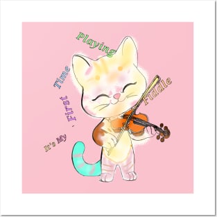 Feline Fiddler: A Cat's Concerto of Purrfect Harmony Posters and Art